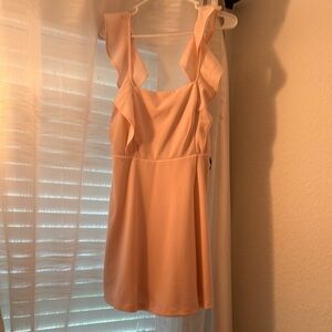 Elegant Peach Sleeveless Dress